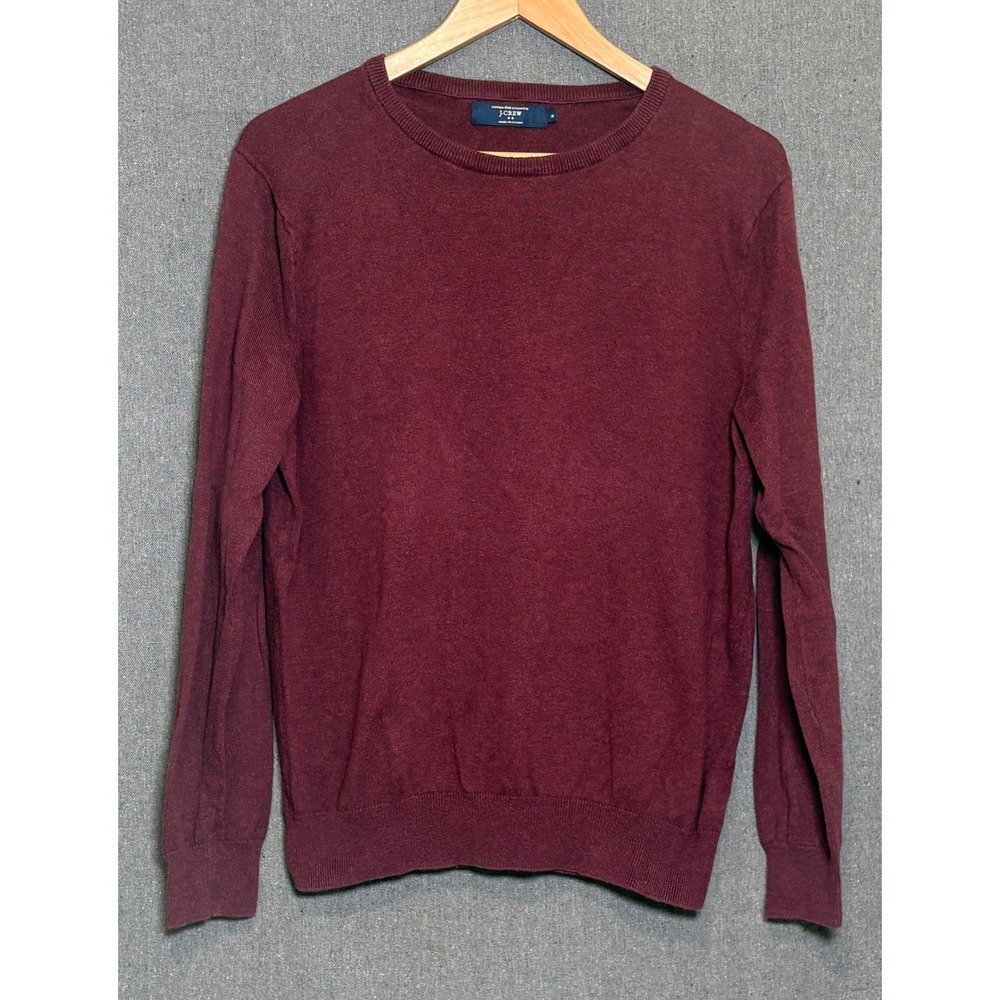 J.Crew Womens Cotton Cashmere Crewneck Sweater Burgundy Red Style 17659 Size S
